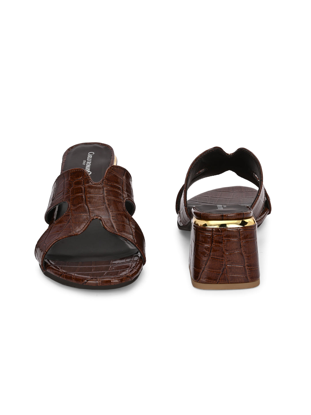 CARLO ROMANO VEGAN LEATHER CROCO PRINTED SLIPPER FOR WOMEN