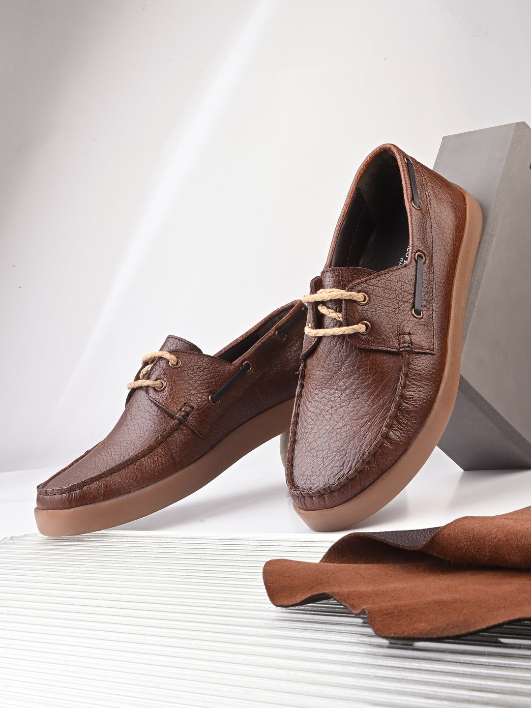 CARLO ROMANO GENUINE LEATHER BOAT SHOE FOR MEN