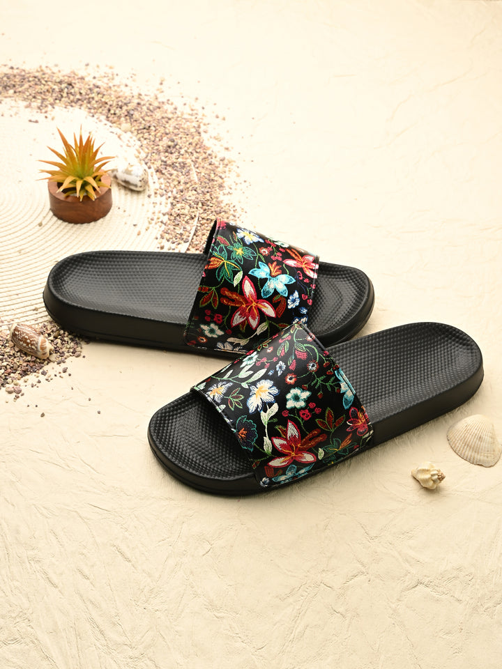 Womens Vegan Leather Sliders