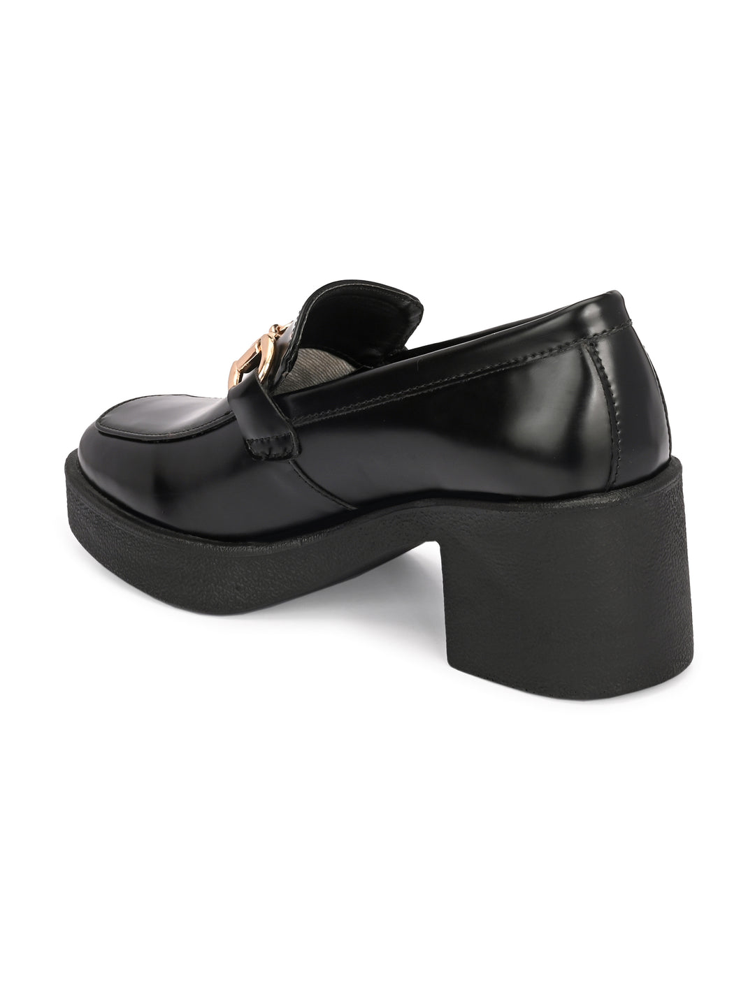 Women Black formal heel slip on shoes