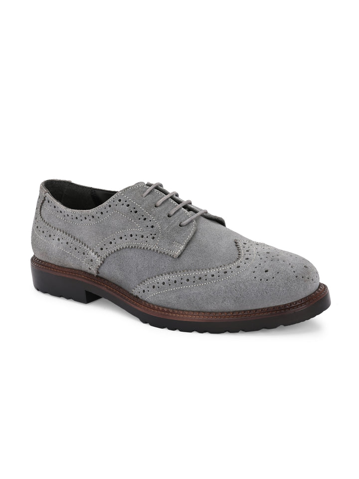 CARLO ROMANO SUEDE LEATHER BROGUE FORMAL LACE-UP SHOE FOR MEN