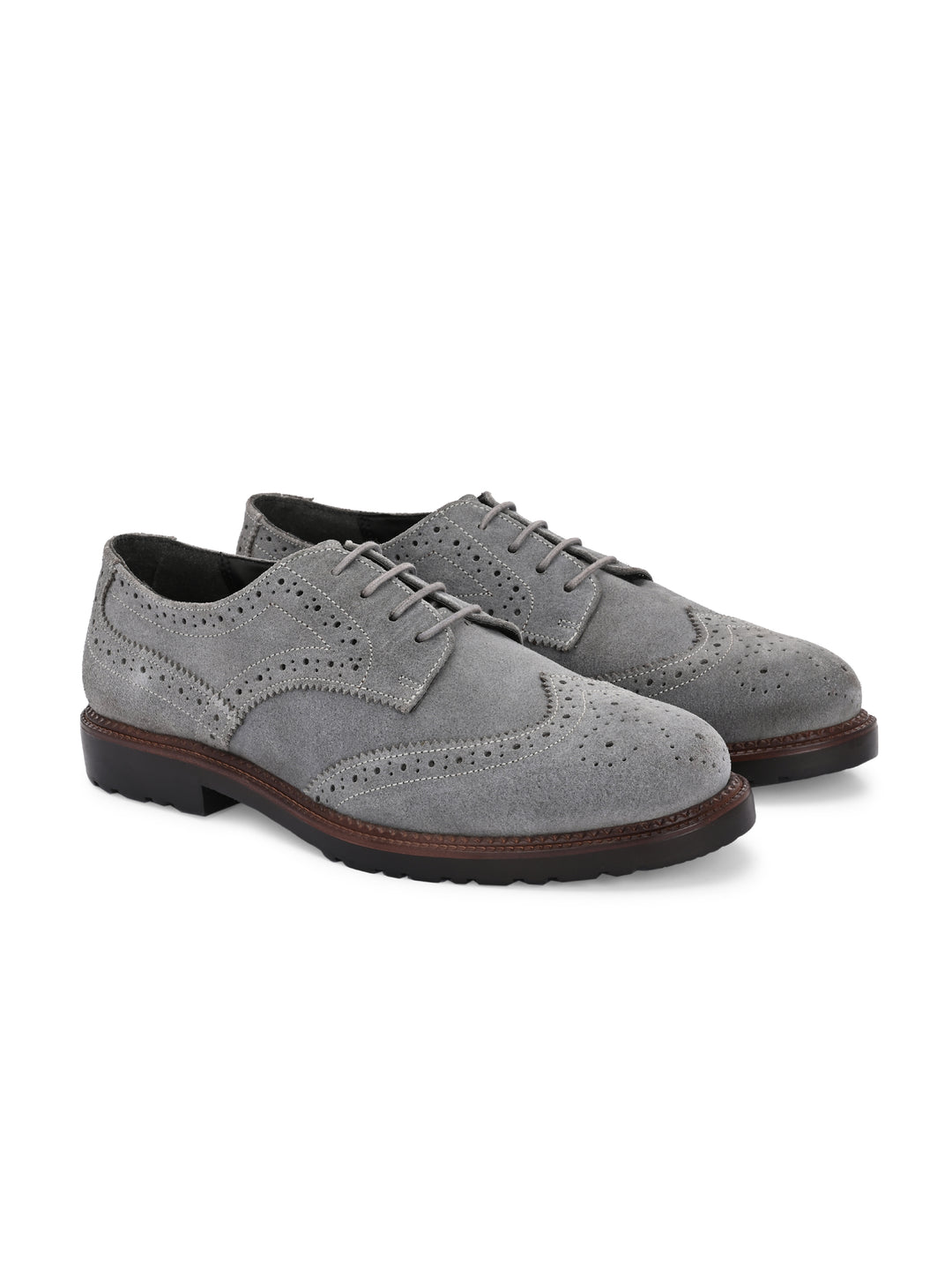 CARLO ROMANO SUEDE LEATHER BROGUE FORMAL LACE-UP SHOE FOR MEN