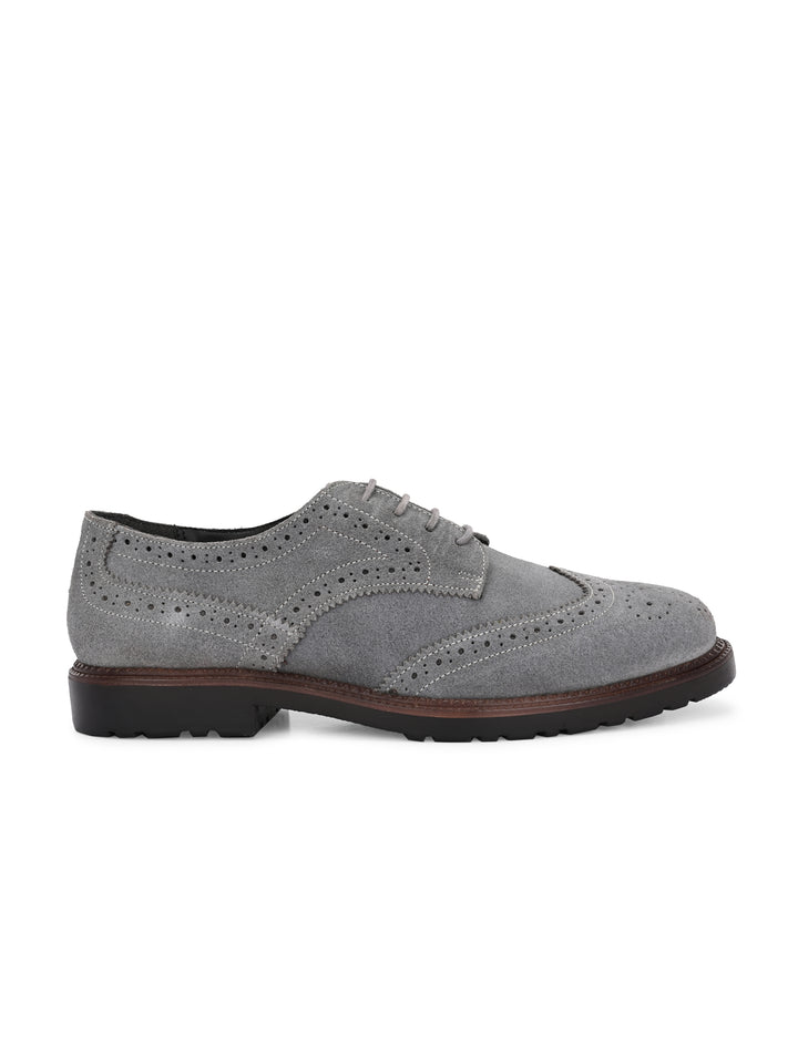 CARLO ROMANO SUEDE LEATHER BROGUE FORMAL LACE-UP SHOE FOR MEN