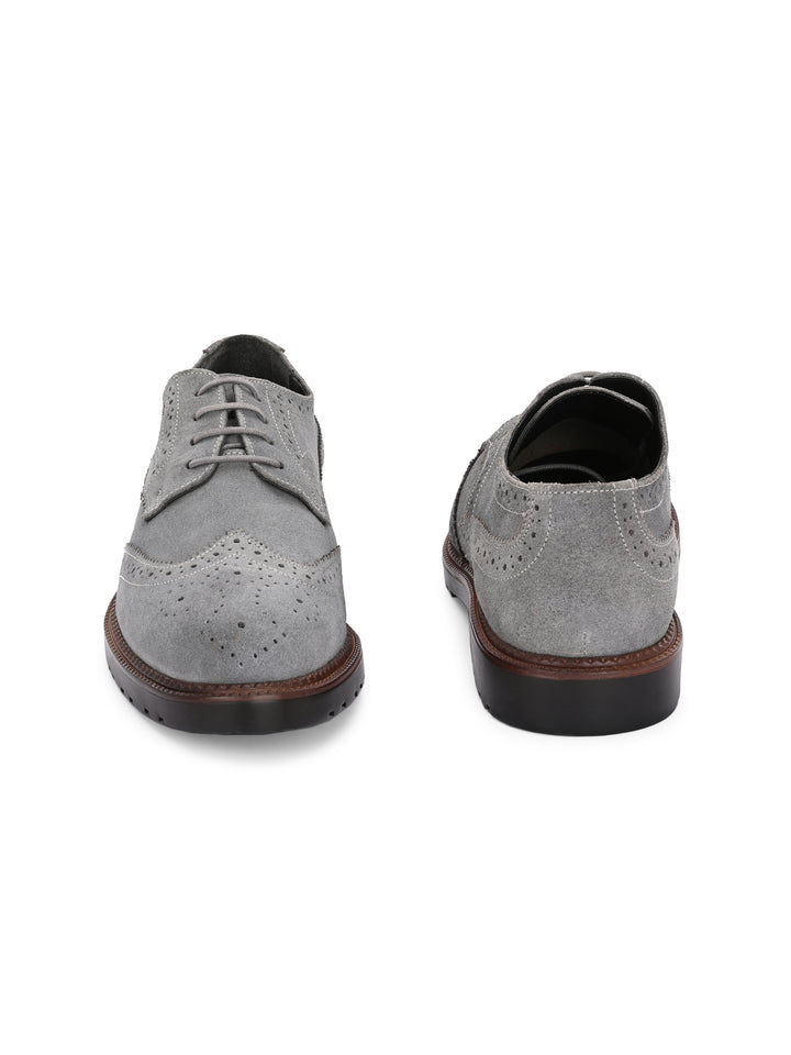 CARLO ROMANO SUEDE LEATHER BROGUE FORMAL LACE-UP SHOE FOR MEN