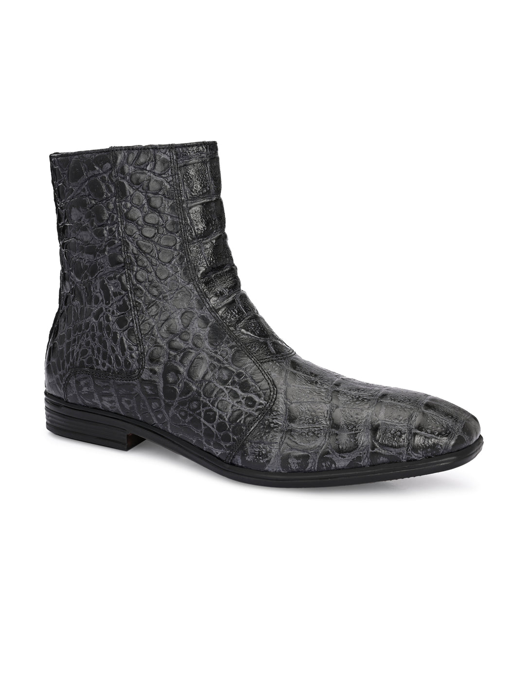 Mens Genuine Leather croco printed chelsea boot