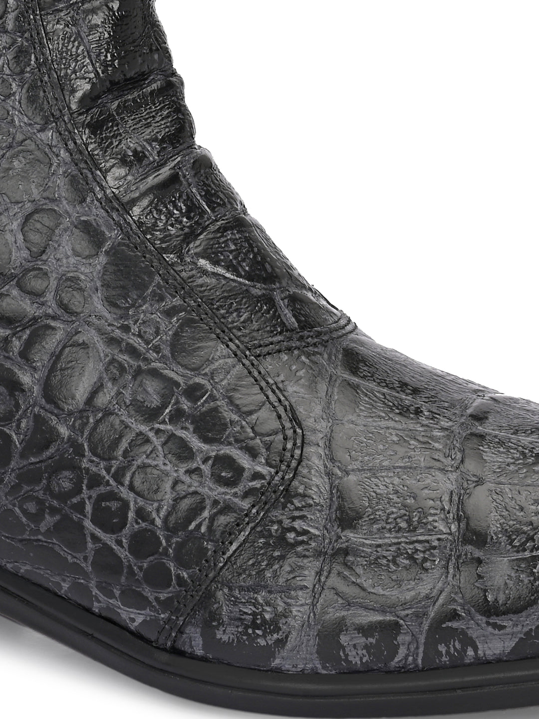 Mens Genuine Leather croco printed chelsea boot
