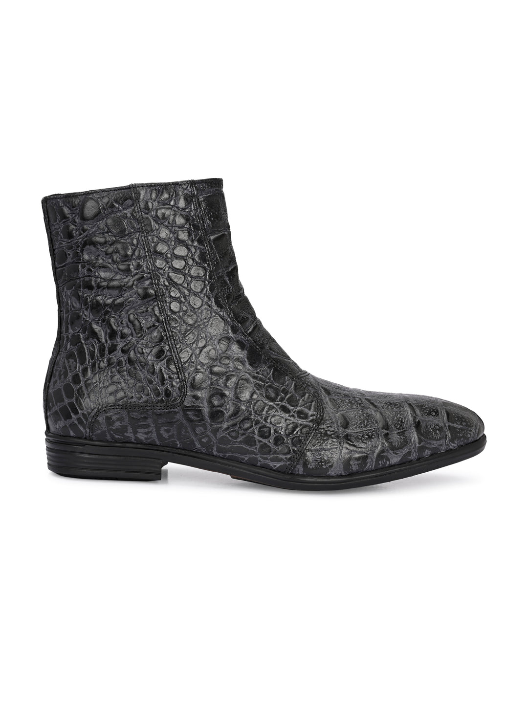 Mens Genuine Leather croco printed chelsea boot