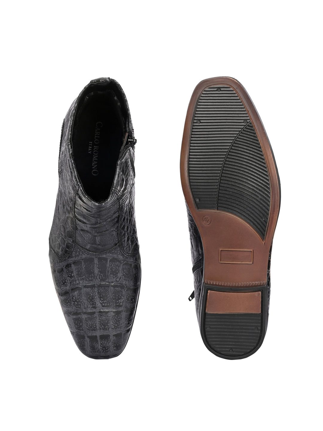 Mens Genuine Leather croco printed chelsea boot