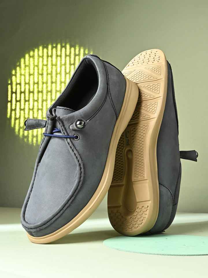 Mens Nubuck leather casual lace up sneaker