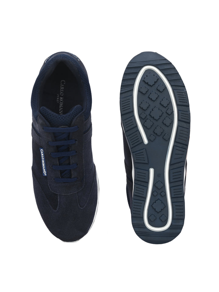 Men's Genuine Sude Leather Lace up Casual Sneaker Shoe / Carlo Goose Collection