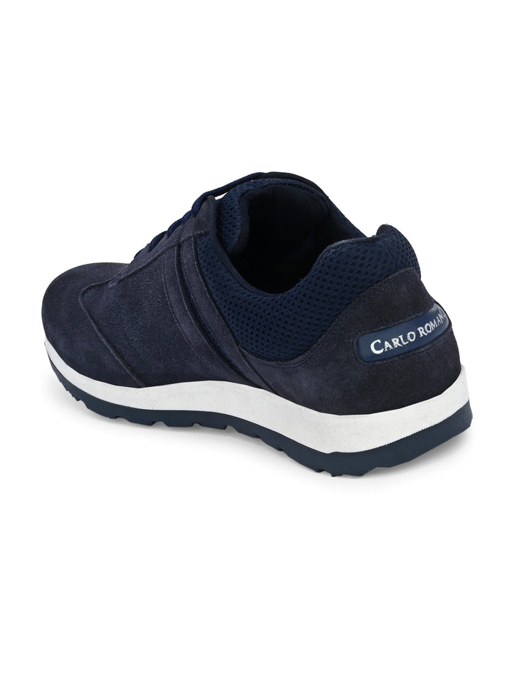 Men's Genuine Sude Leather Lace up Casual Sneaker Shoe / Carlo Goose Collection