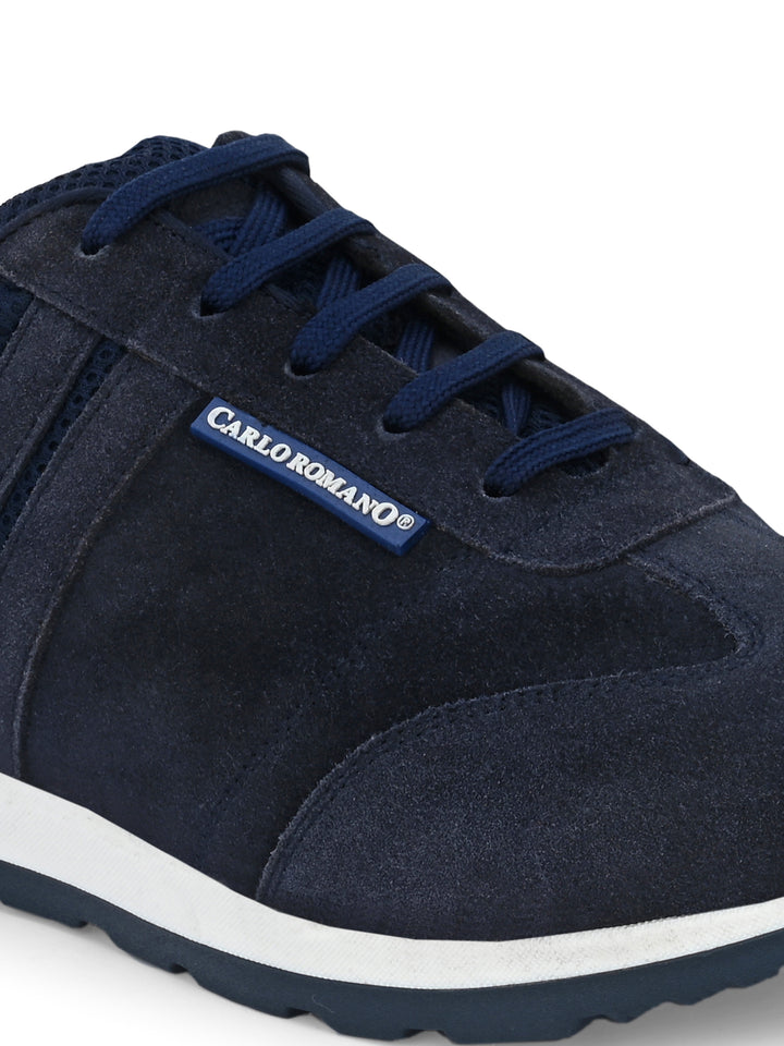 Men's Genuine Sude Leather Lace up Casual Sneaker Shoe / Carlo Goose Collection