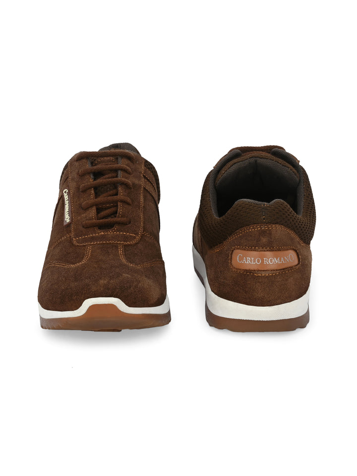 Men's Genuine Sude Leather Lace up Casual Sneaker Shoe / Carlo Goose Collection