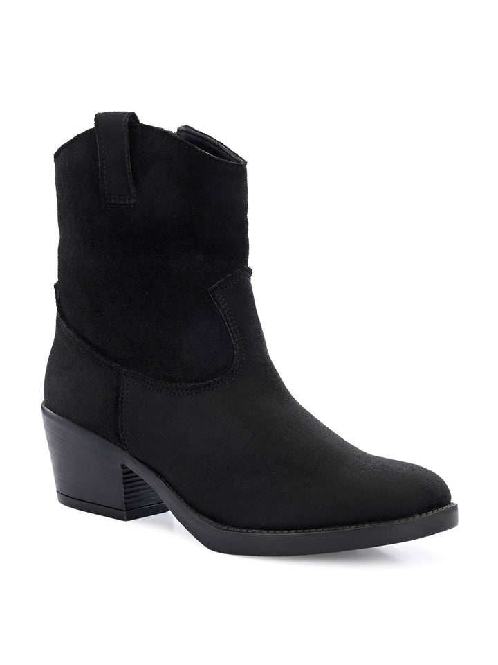 Women Vegan Leather Western Ankle Boots