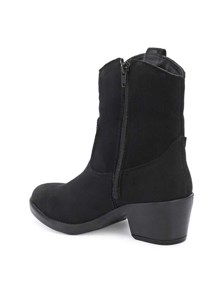 Women Vegan Leather Western Ankle Boots