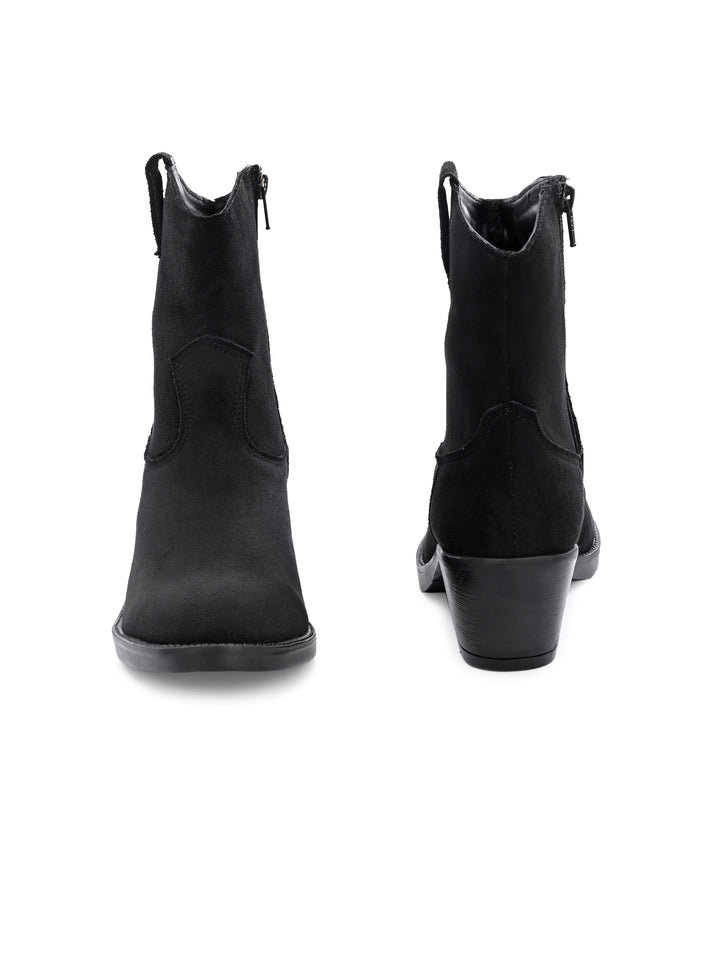 Women Vegan Leather Western Ankle Boots
