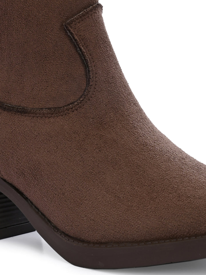 Women Vegan Leather Western Ankle Boots