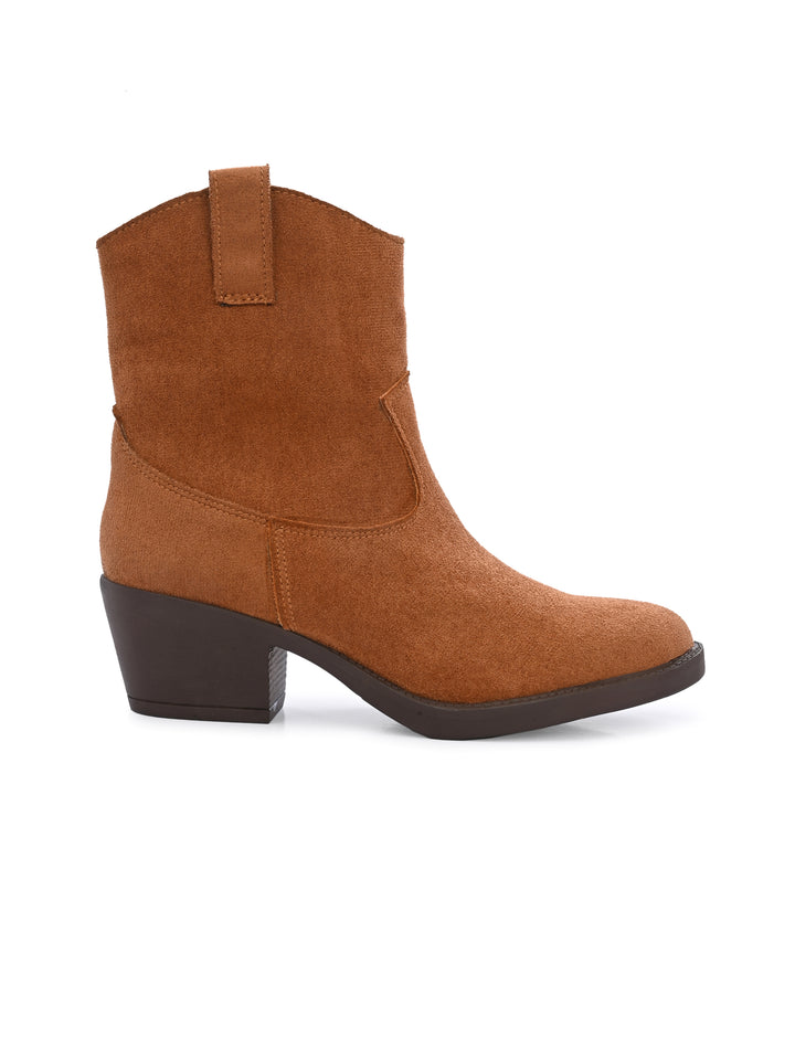 Women Vegan Leather Western Ankle Boots