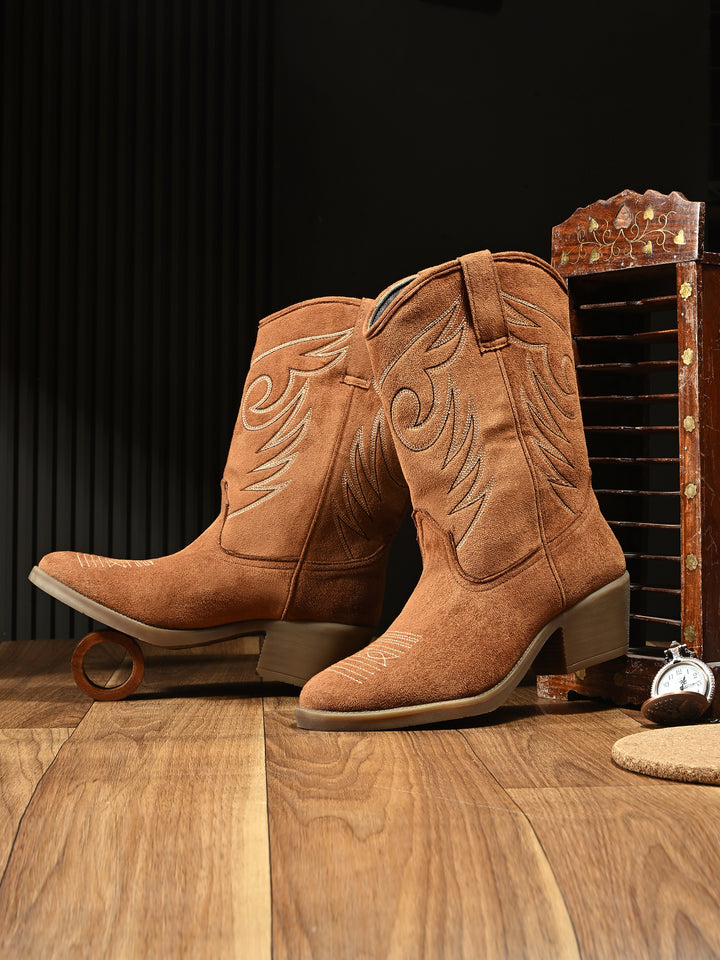 Women Vegan Leather Cow Boot