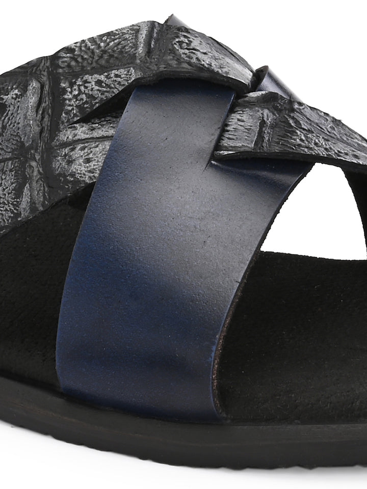 CARLO ROMANO BY WASAN CROCO BRUSH OFF GENUINE LEATHER SLIPPERS FOR MEN'S
