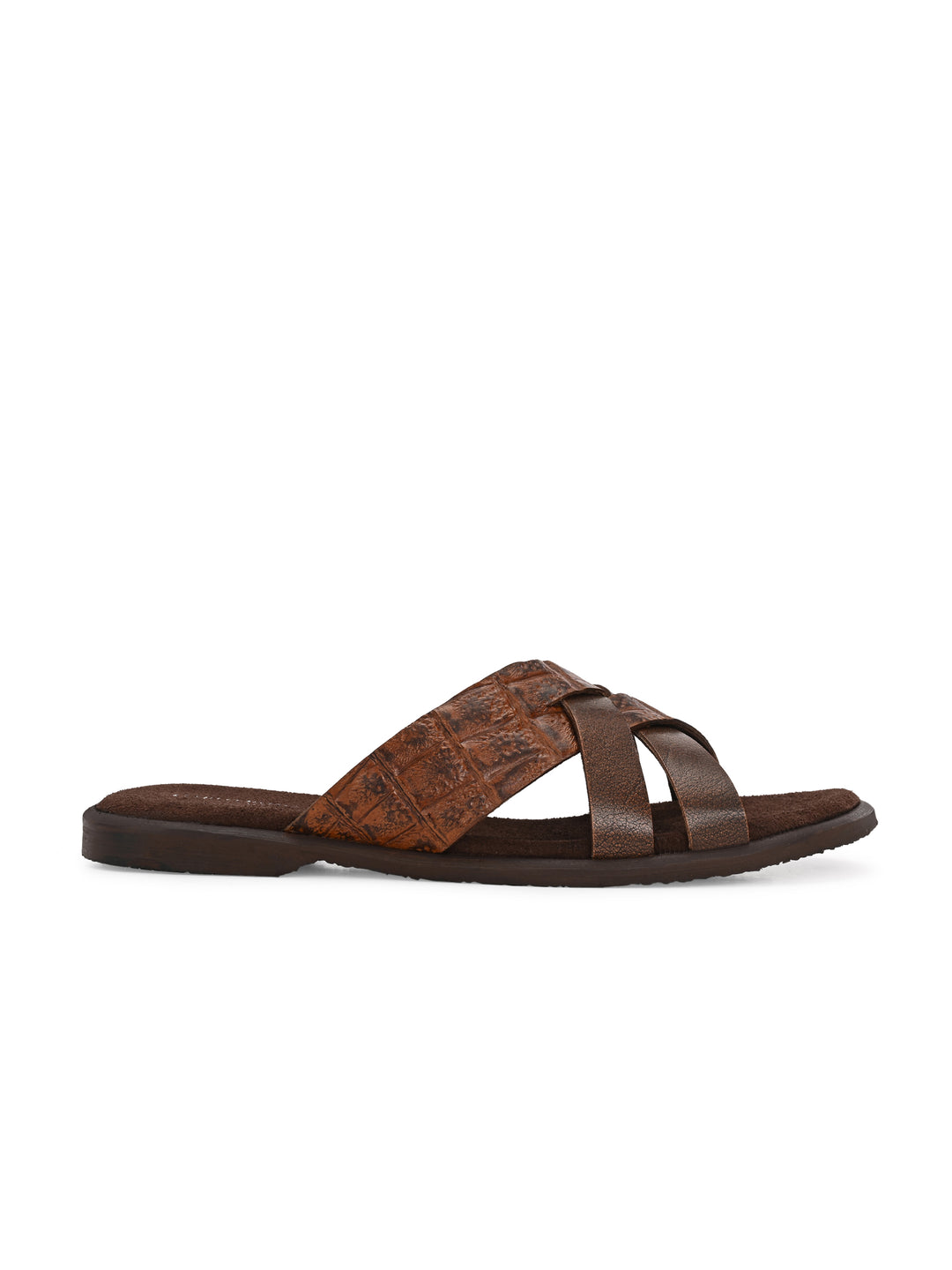 CARLO ROMANO BY WASAN CROCO BRUSH OFF GENUINE LEATHER SLIPPERS FOR MEN'S
