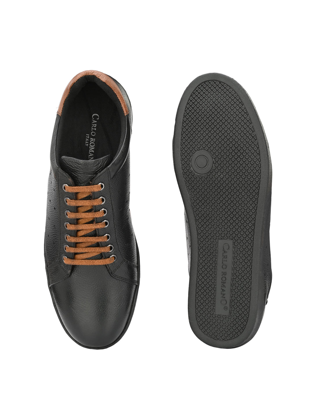 Men's Genuine Milled Leather Lace up Casual Sneaker Shoe