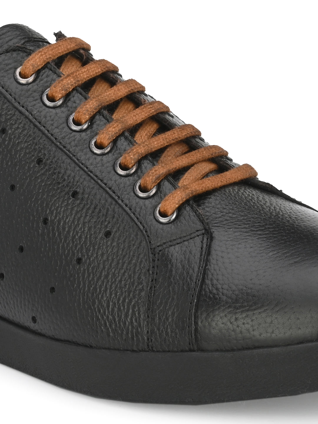 Men's Genuine Milled Leather Lace up Casual Sneaker Shoe