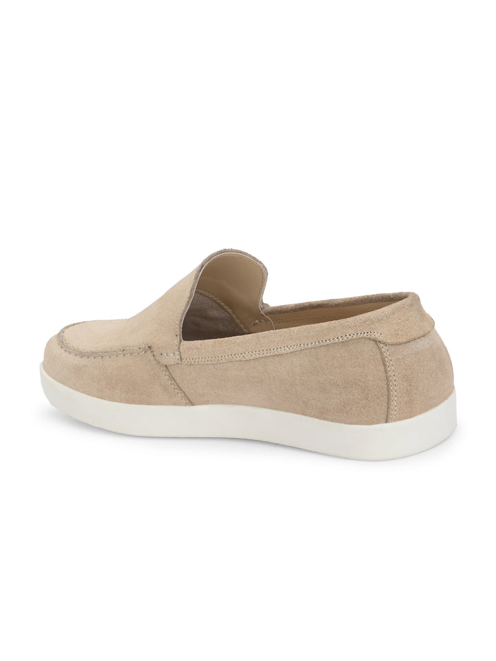 CARLO ROMANO BEIGE COLOR SUEDE LEATHER STYLISH SHOES FOR MEN