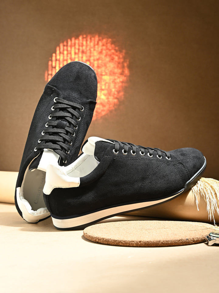 Mens Vegan leather Lace up Casual Sneaker