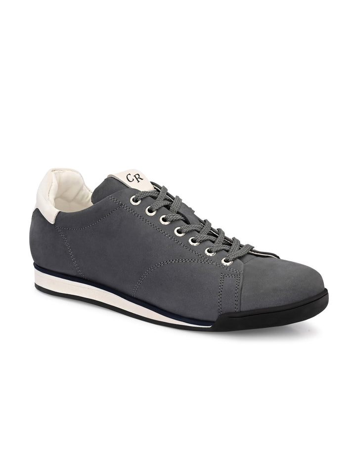 Mens Nubuck leather Lace up Casual Sneaker