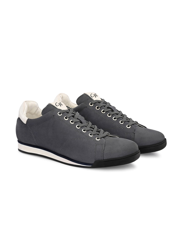 Mens Nubuck leather Lace up Casual Sneaker