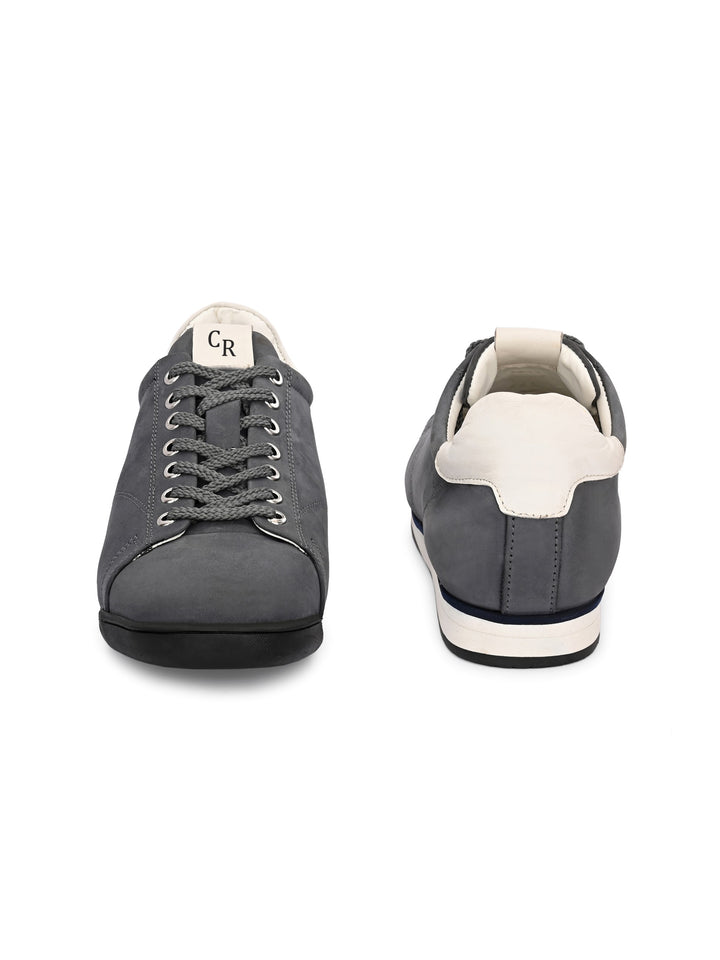 Mens Nubuck leather Lace up Casual Sneaker