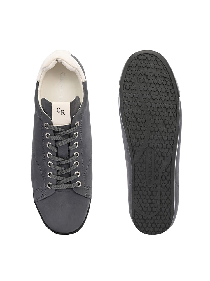 Mens Nubuck leather Lace up Casual Sneaker