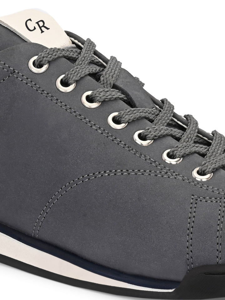 Mens Nubuck leather Lace up Casual Sneaker