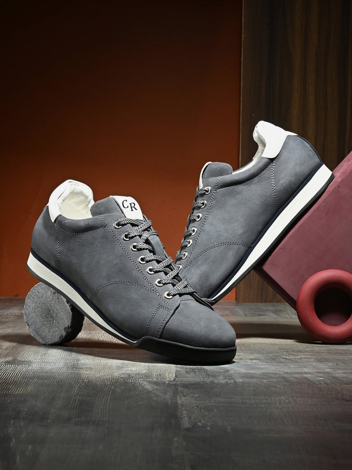 Mens Nubuck leather Lace up Casual Sneaker