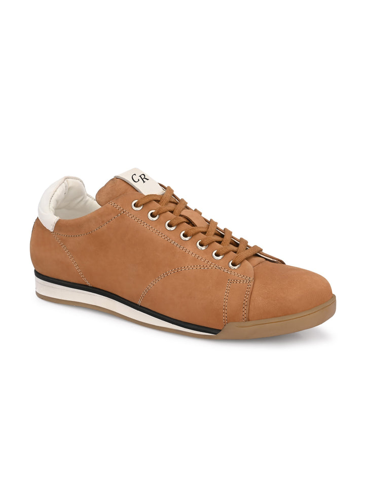 Mens Nubuck leather Lace up Casual Sneaker