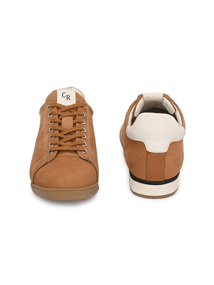 Mens Nubuck leather Lace up Casual Sneaker