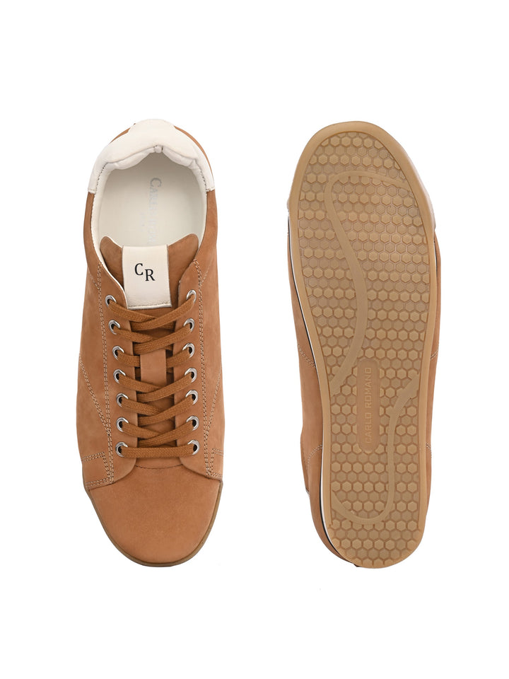 Mens Nubuck leather Lace up Casual Sneaker