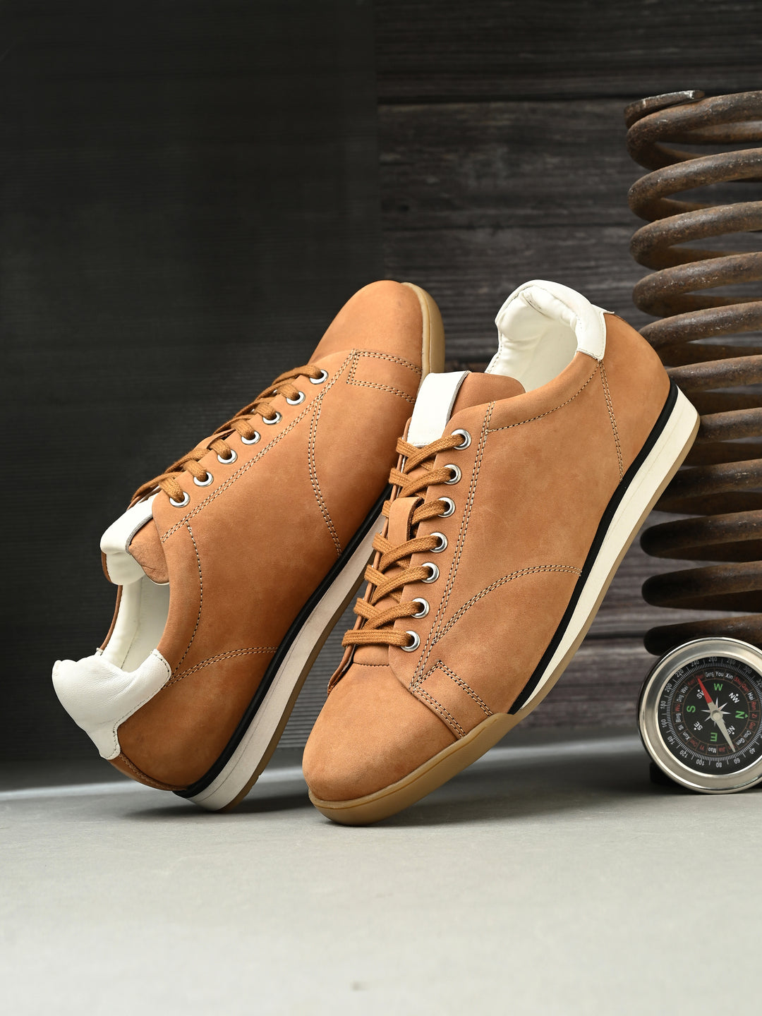 Mens Nubuck leather Lace up Casual Sneaker