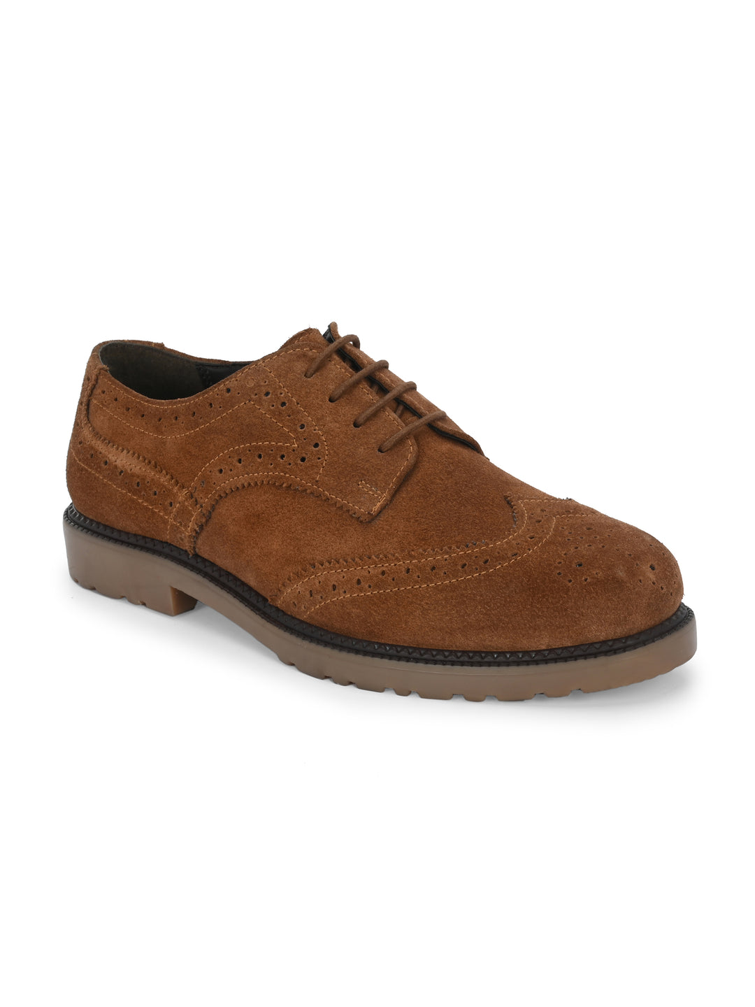 CARLO ROMANO SUEDE LEATHER BROGUE FORMAL LACE-UP SHOE FOR MEN
