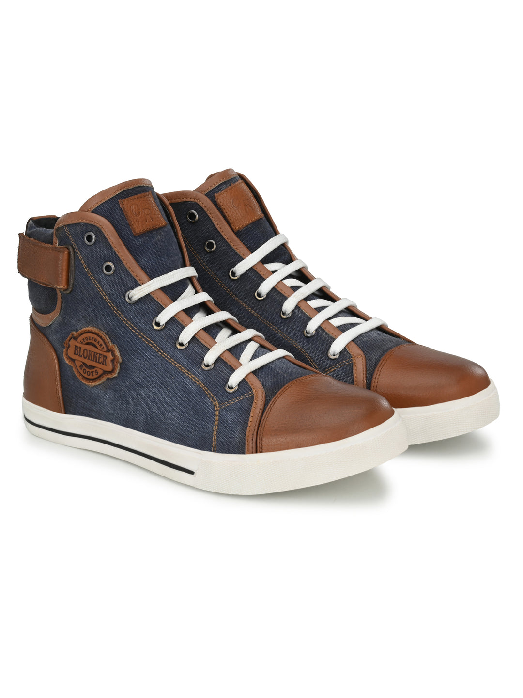 CARLO ROMANO BY WASAN SHOE MEN'S GENUINE CANVAS / BURNISH LEATHER LACE UP ANKLE BOOT