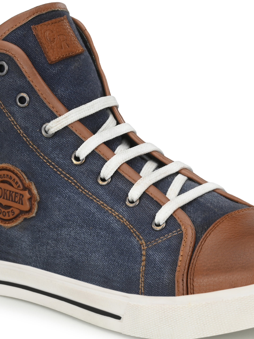 CARLO ROMANO BY WASAN SHOE MEN'S GENUINE CANVAS / BURNISH LEATHER LACE UP ANKLE BOOT